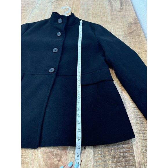 Old Navy Women's Black Faux Wool PeaCoat Collared Long Sleeve Button Front Large - Picture 10 of 11
